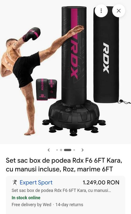 Sac kickbox podea RDX + manusi 950 RON