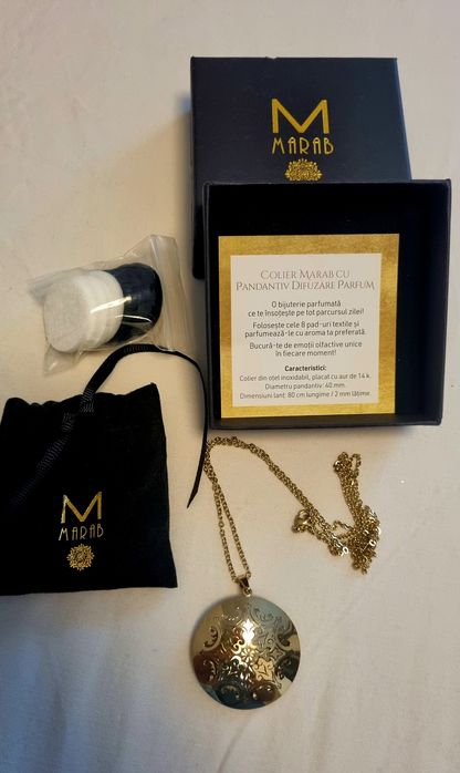Colier pandativ aur 14k difuzare parfum Marab