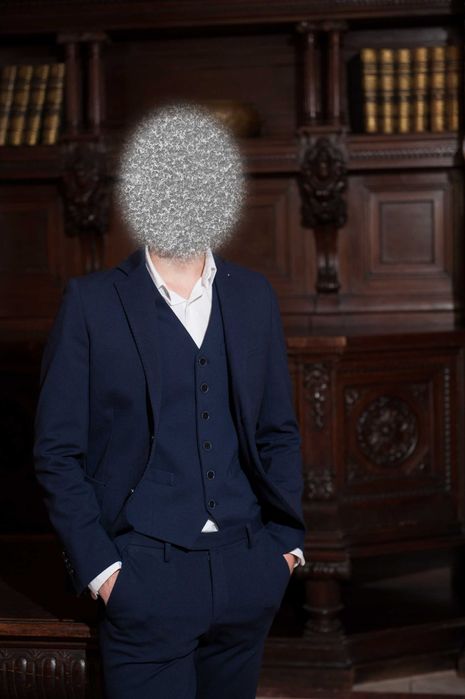 Costum slim barbati albastru inchis Bigotti 44