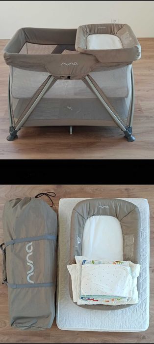 Patut Nuna Sena Sand cu masuta de infasat, saltea cocos si pilota