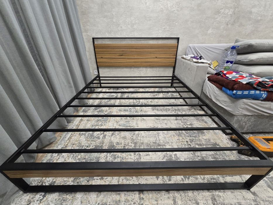 Металлические Кровать Лофт. Двуспальная кровать.  Temir Kravat.