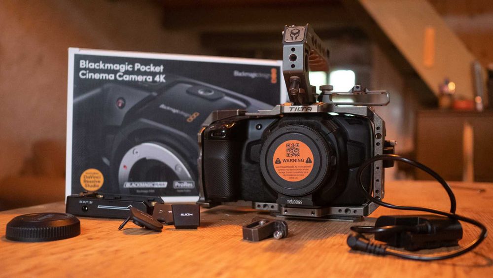 Black Magic Pocket Cinema Camera 4K with Metabones Speedbooster XL