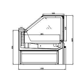 Vitrina orizontala asistata PHEA 383 cm / NOU - Profesional / STOC