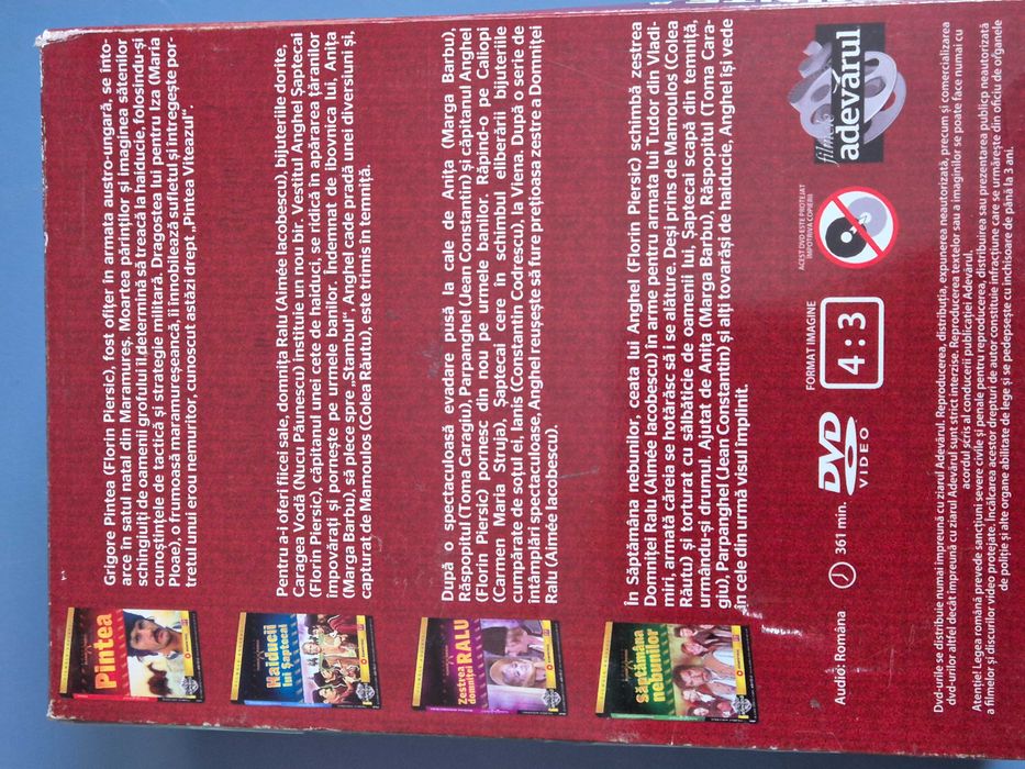 Colectie de patru DVD-uri cu filme celebre cu Florin Piersic