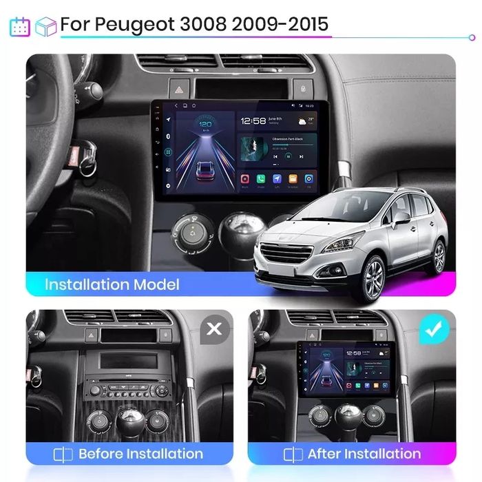Navigatie Android Peugeot 3008 Waze YouTube GPS USB