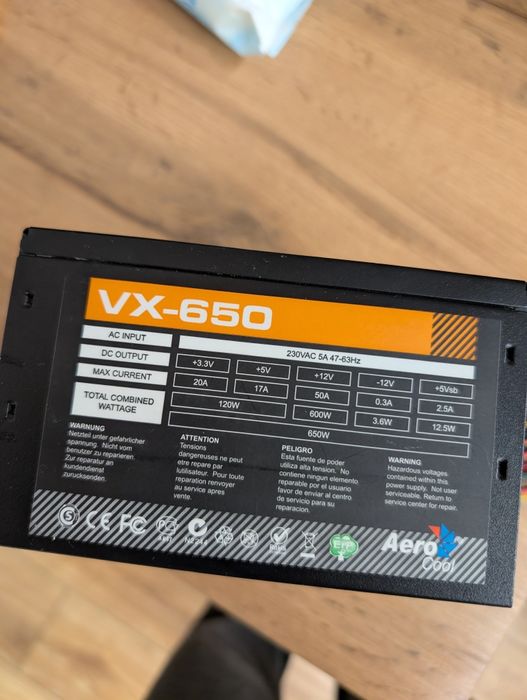 Блок питания Aerocool VX-650