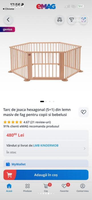 Tarc copii / protectie scari/ gard lemn masiv LMB KIDS