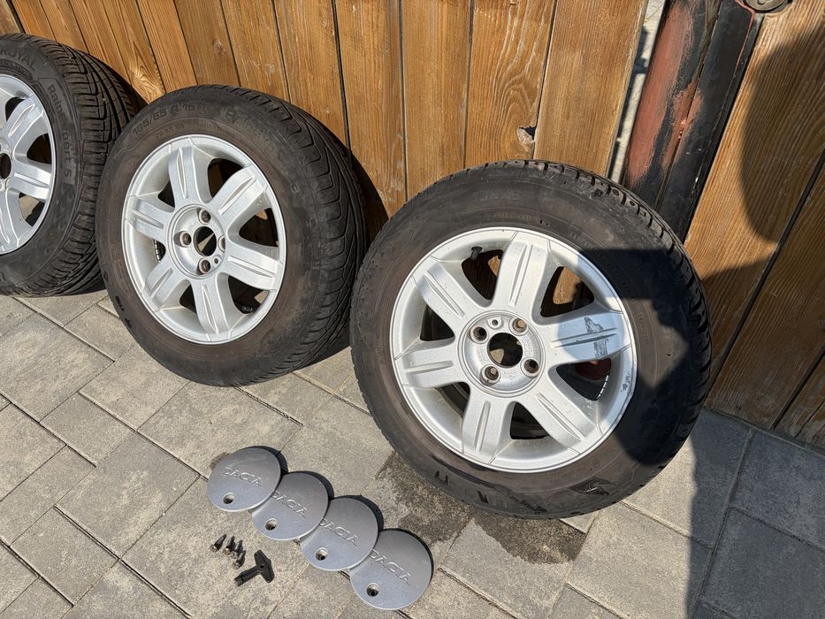 Set roți jante aliaj Dacia Logan R15 + anvelope vară Uniroyal Rainexpert (2 noi)