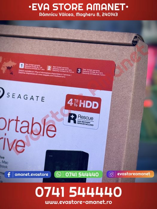 Hard HDD extern Seagate Expansion Portable 4TB USB 3.0 Negru