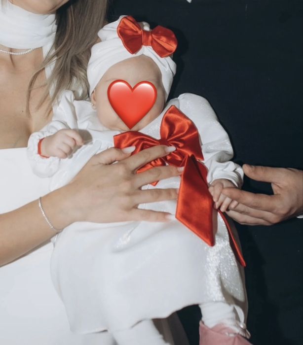 Set rochita, turban si bentita bebe