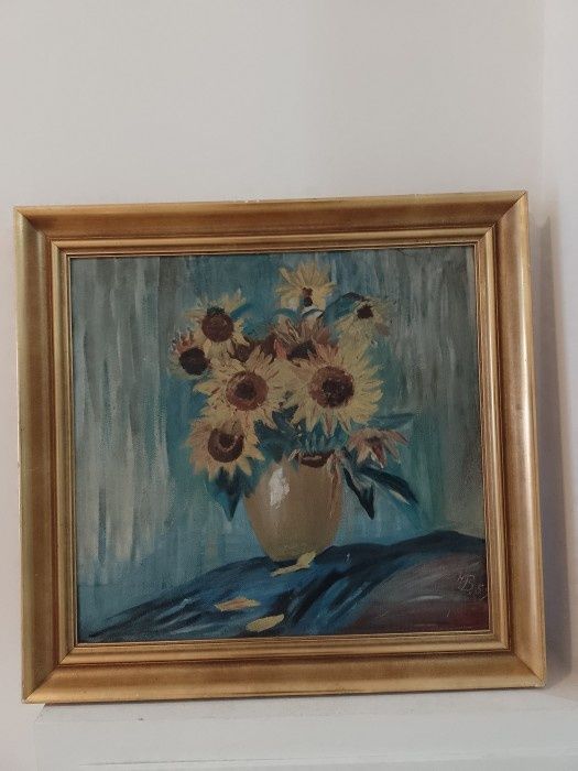 Superbă lucrare în ulei semnată încadrată într-o ramă din lemn ,stare