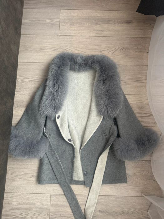 Palton alpaca blana naturala