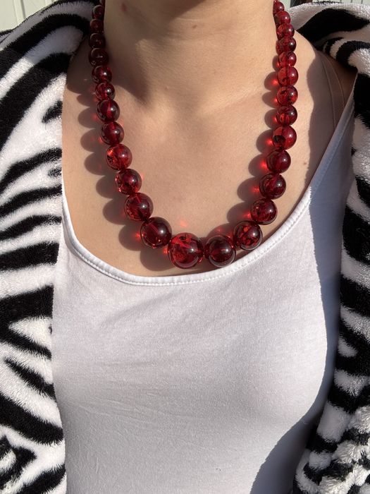 Янтарные бусы «Пламя»