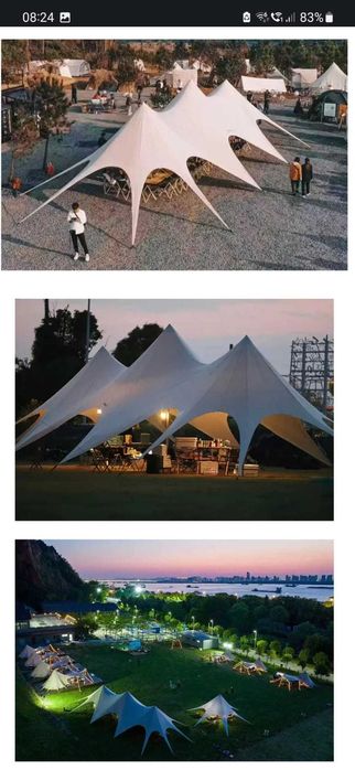 Cort glamping 180mp, evenimente, party, tip pergola STAR 9x20 m, 180 m