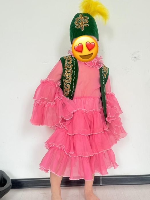 Ұлттық қыз бала көйлегі (3–4 жас)