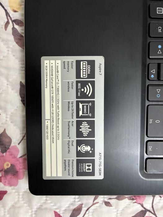 Продам acer aspire 7 a715