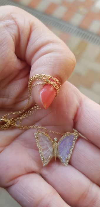 Lantisor din aur cu diamante naturale