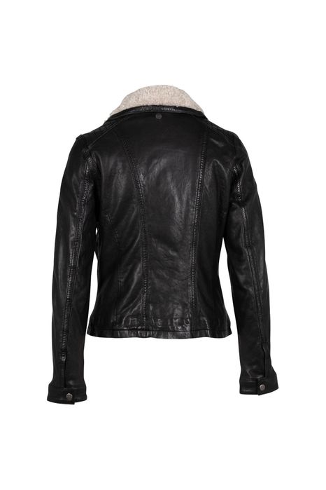 Geaca de Iarna din Piele Dama Mauritius Neagra GWJolanda