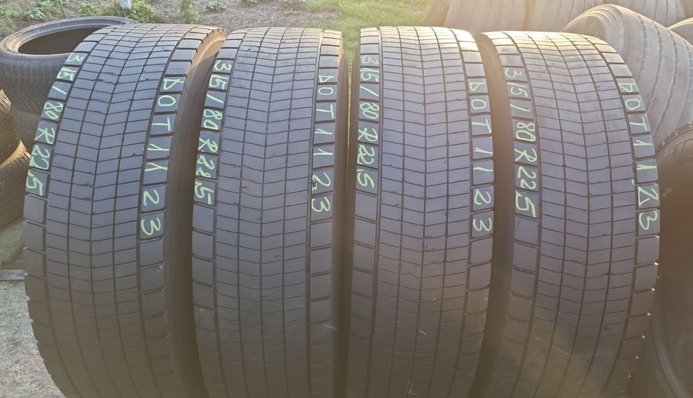 4 Anvelope Tractiune Continental 315/80 R22.5 Stare Impecabilă DOT1123 ...