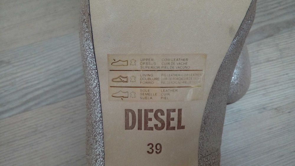 DIESEL Incaltaminte dama Pantofi piele , nr 39, toc 13 cm nepurtati
