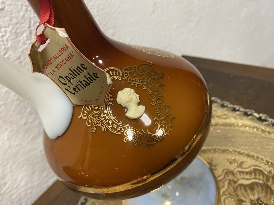 Италия Cristalleria La Toscana опалинови гарафи камея 1960 ваза кана