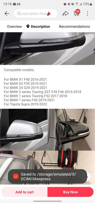 Capace oglinzi Toyota Supra Bmw M F48 F39 F40 F45 F45 F52 G29
