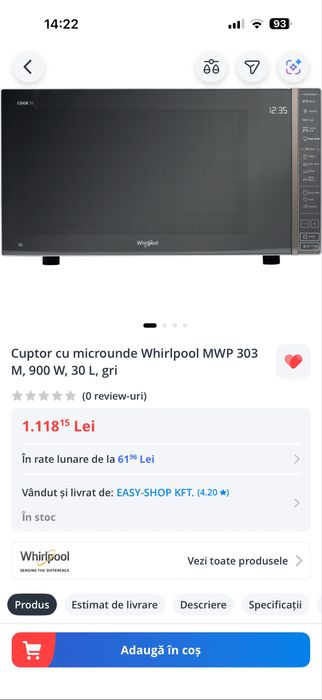 Cuptor cu microunde Whirlpool