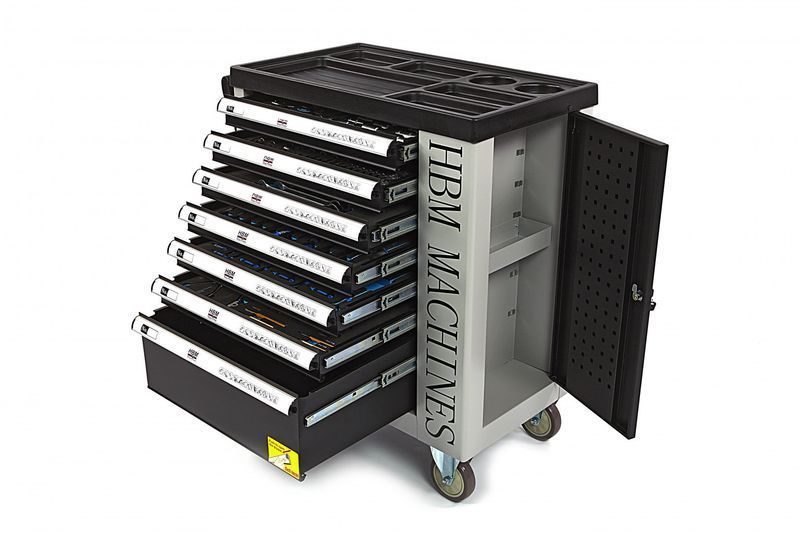 Професионален шкаф с инструменти hbm със 7 чекмеджета, 245 броя, 6 мод