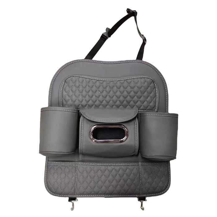 Oрганайзер за седалка Automat, 7 отделения, Черен, Сив и Бежов