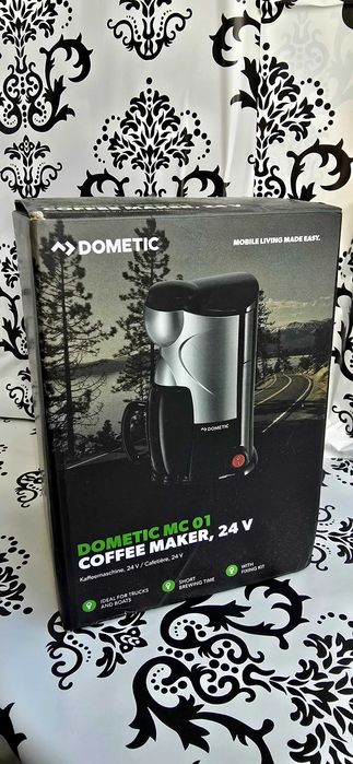 Cafetiera auto WAECO, Pentru 1 cana, 24V, 180W, Negru/Gri