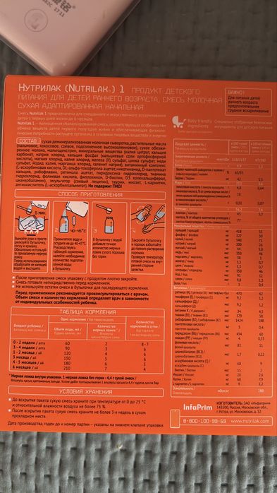 Смесь Nutrilak 1 Basic с рождения, новая