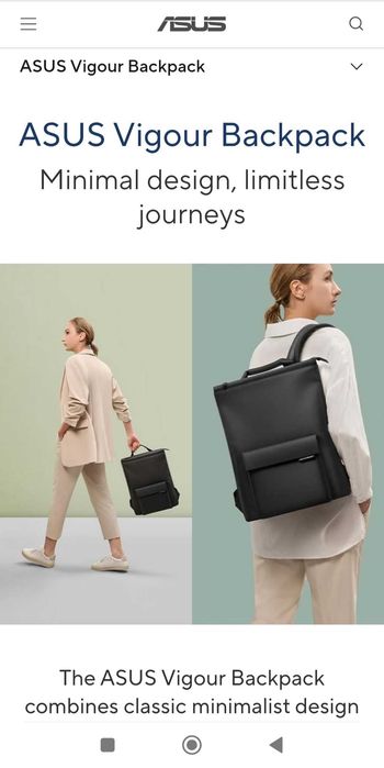 Rucsac Laptop ASUS Vigour Backpack 16" – NOU, Minimalist, Impermeabil