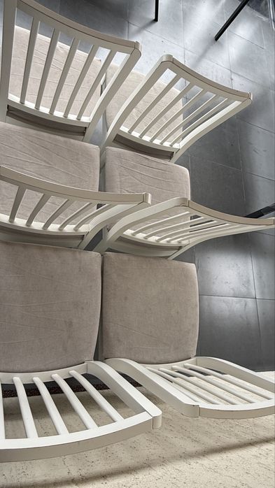 Set 6 scaune bucătărie IKEA – lemn masiv + tapițerie