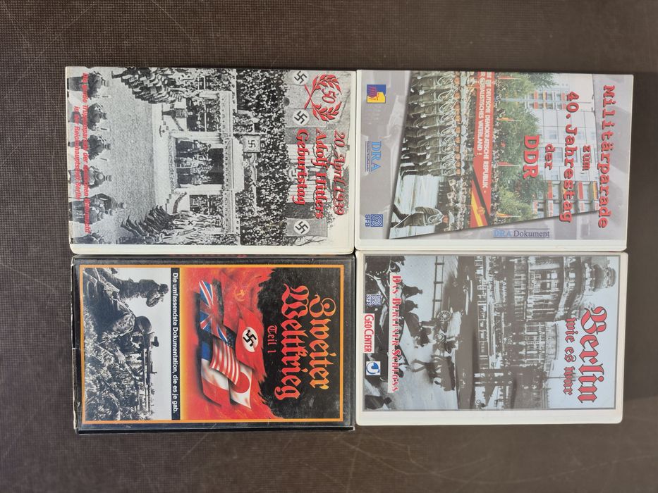 Vând 7 casete video VHS originale de la 80- 120 minute colectie filme Documentare military, Razboi Hitler