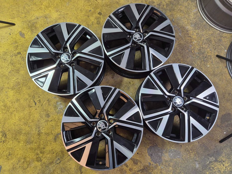 4 Jante Aliaj 5x112 17'' - 6.5J ET 52 - OEM VW Touran Tiguan Sharan Caddy Golf Passat T-Roc MODEL 2025  Skoda Yeti Superb Karoq Kodiaq Octavia  CA NOI