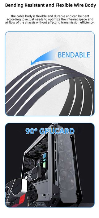 Кабел extender/удължител PCI-E 4.0 16x вертикален монтаж на видеокарта