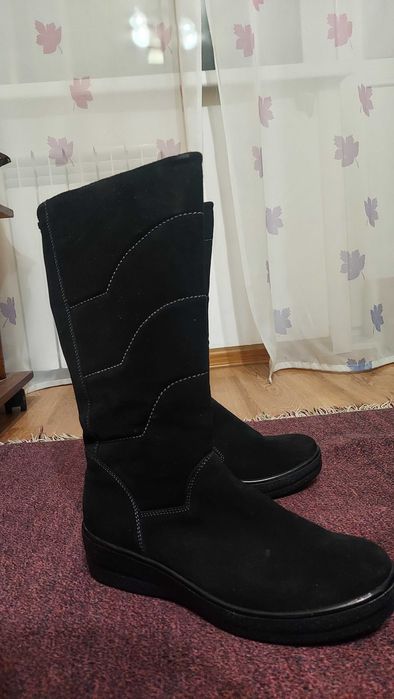 Сапоги зимние, замша