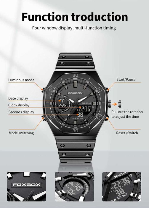 FOXBOX X48 Phantom – хибриден мъжки часовник