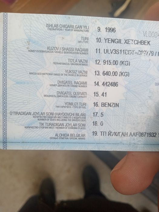 Tiko 1996 yil holat ortacha yurishlari yaxshi