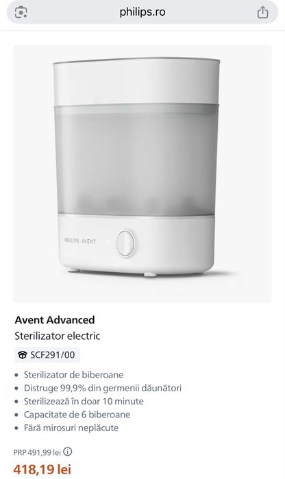 Ca nou- Sterilizator biberoane PHILIPS AVENT