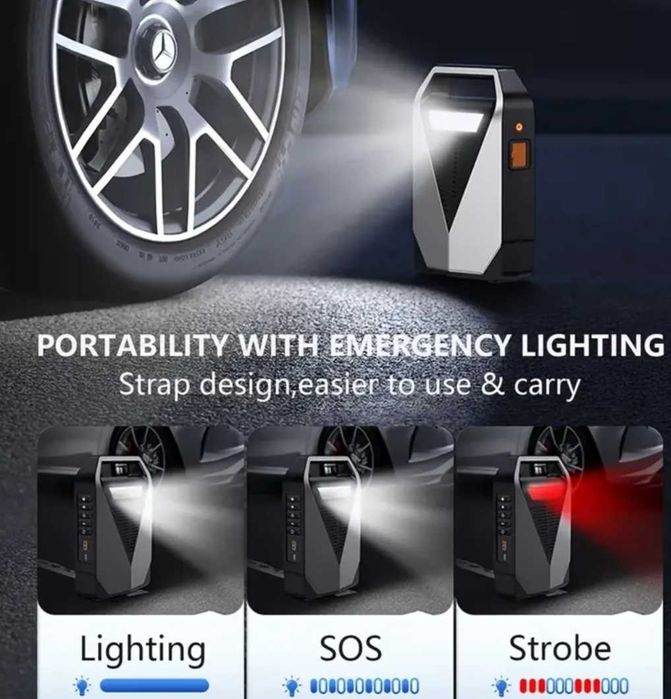 Автомобилен Стартер BIUBLE (Модел LD12) 8000A с Въздушен Компресор