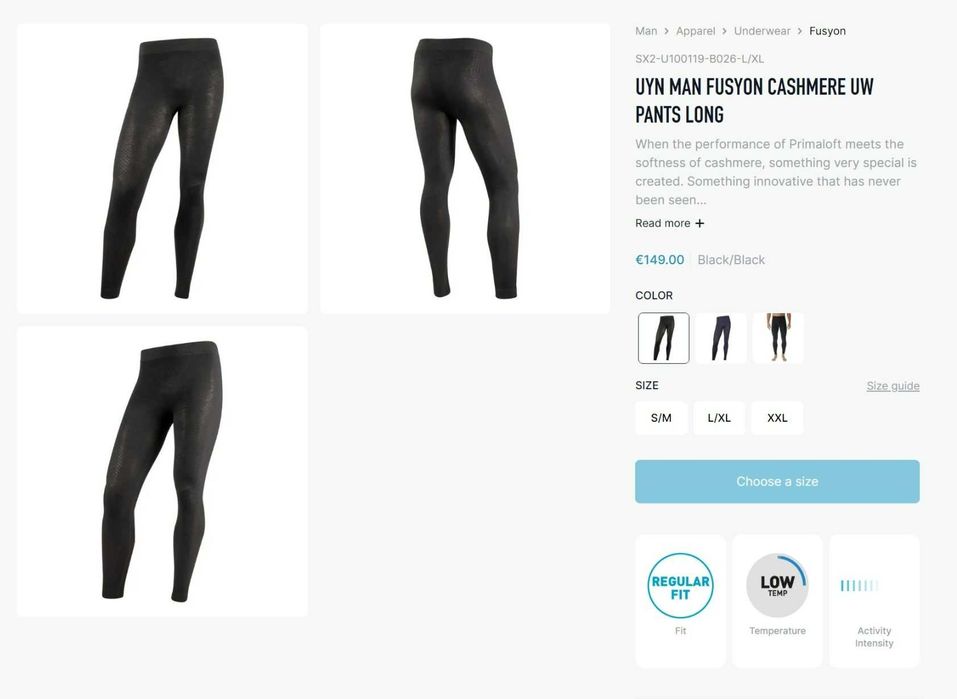 UYN Fusyon Cashmere ново, оригинално термобельо, ски/сноуборд с кашмир
