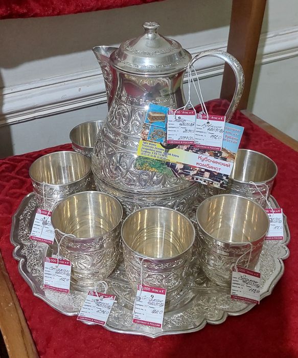 Столовый Набор для Воды Сока Вина Серебро 875 пробы По цене за 1 грамм