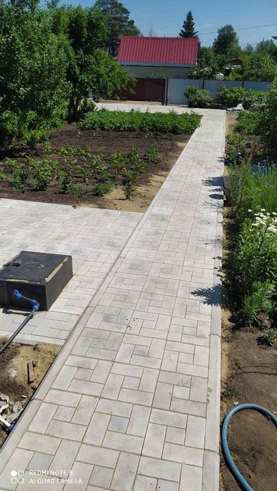 Укладка брусчатки, тротуарная плитка