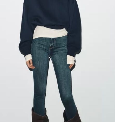 Дънки с висока талия Zara