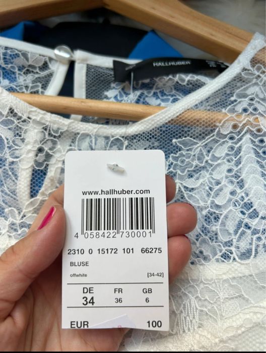 Bluza alba dantela Halhubber