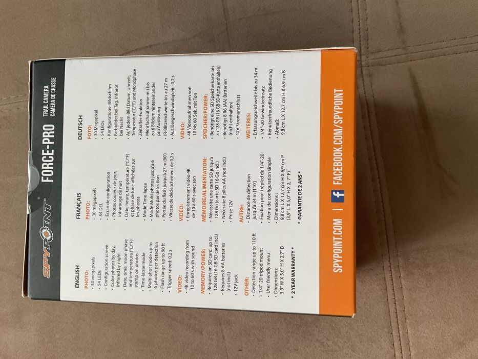 Camera video pentru vanatoare SpyPoint Force-PRO, 30 MP, IR 27 m