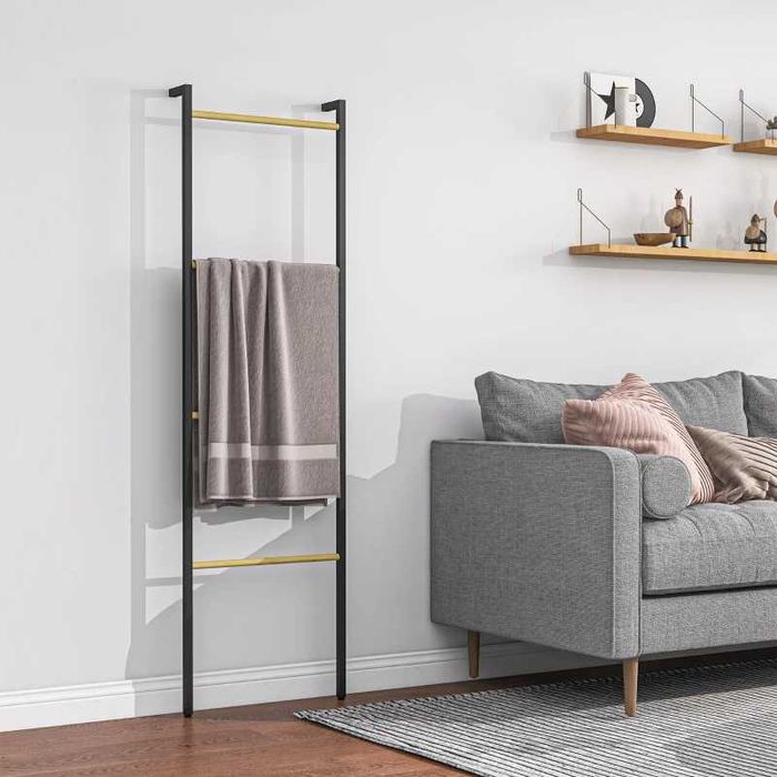 HOMCOM Поставка за кърпи, свободностояща, 4 лостчета 49x5,5x167,5см