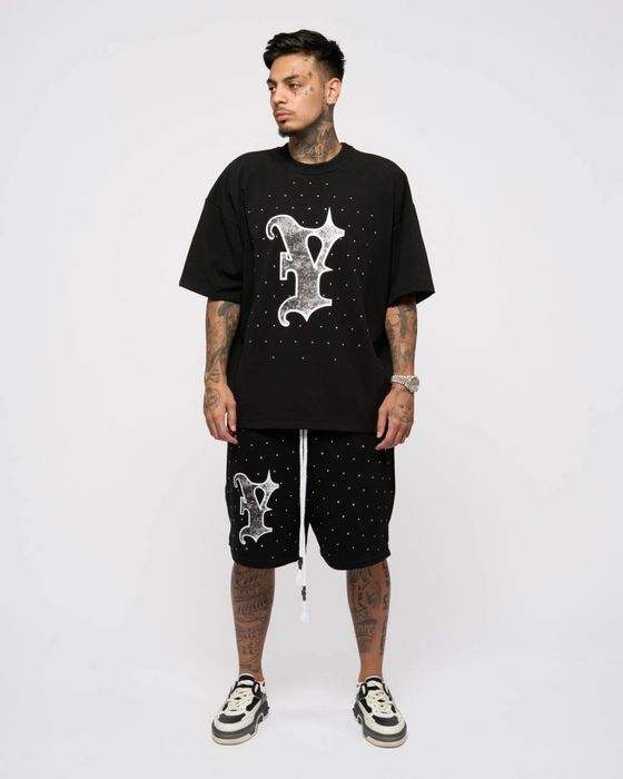 Pantaloni scurți / short Young Rich White negri, noi cu etichetă