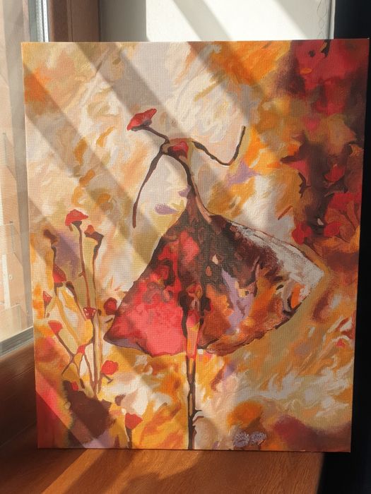 Продается картина  абстракция из акрила "Цветок тянется к солнцу"